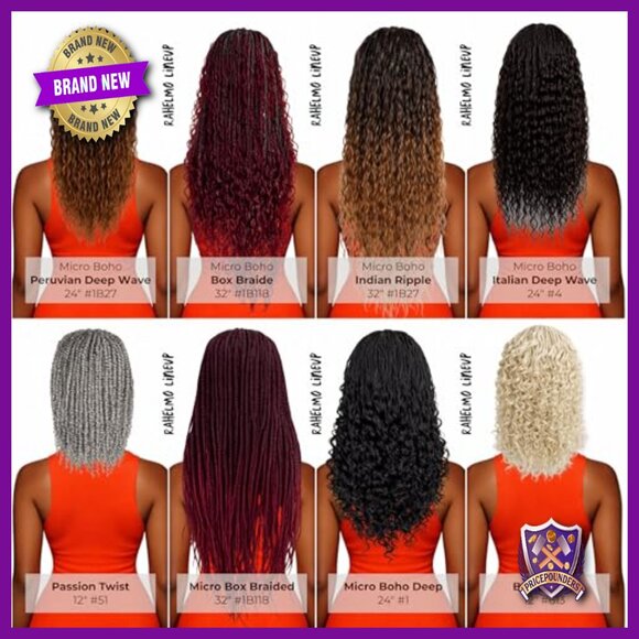 Full Lace Micro Boho Box Braid Wig Knotless Glueless 32 Inch Synthetic main image 4
